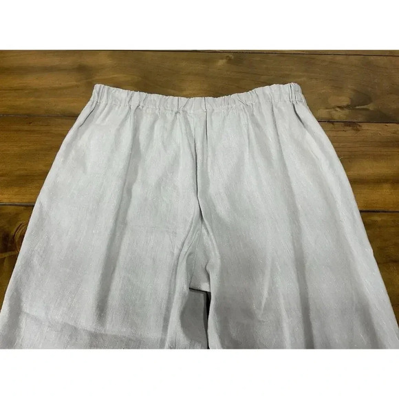 J. JILL Women's Size Small Linen Blend Stretch Pull On Pants Light Gray - Picture 6 of 9